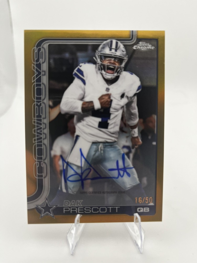 2025 Topps Chrome Dak Prescott Gold Autograph 16/50