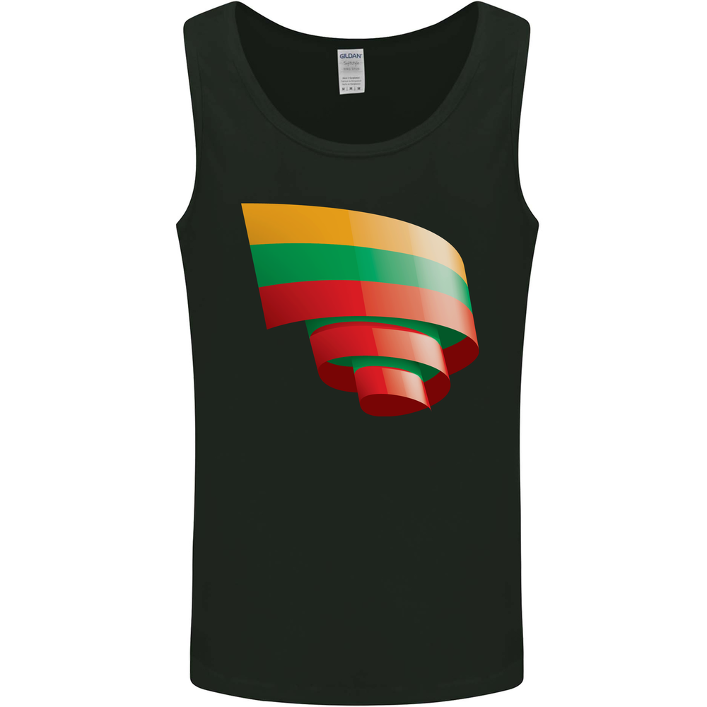 Curled Lithuania Flag Lithuania Day Football Mens Vest Tank Top