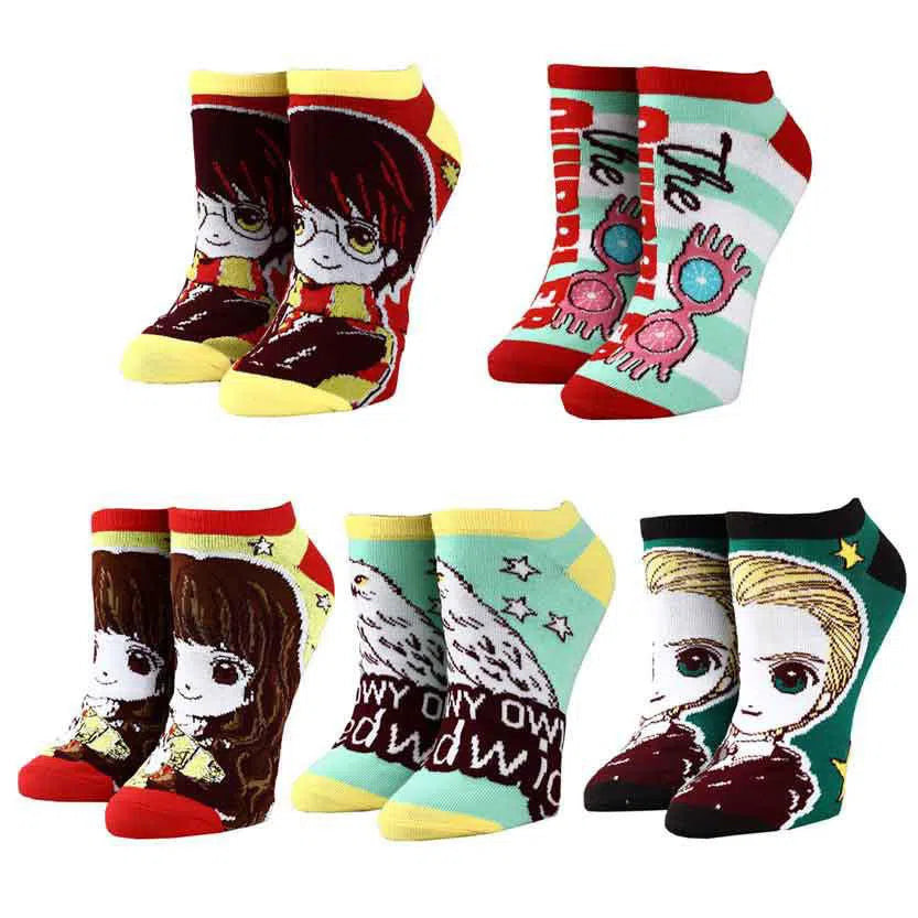 Harry Potter Chibi Wizard Ankle Socks 5-Pack - Officially Licensed Bioworld  
