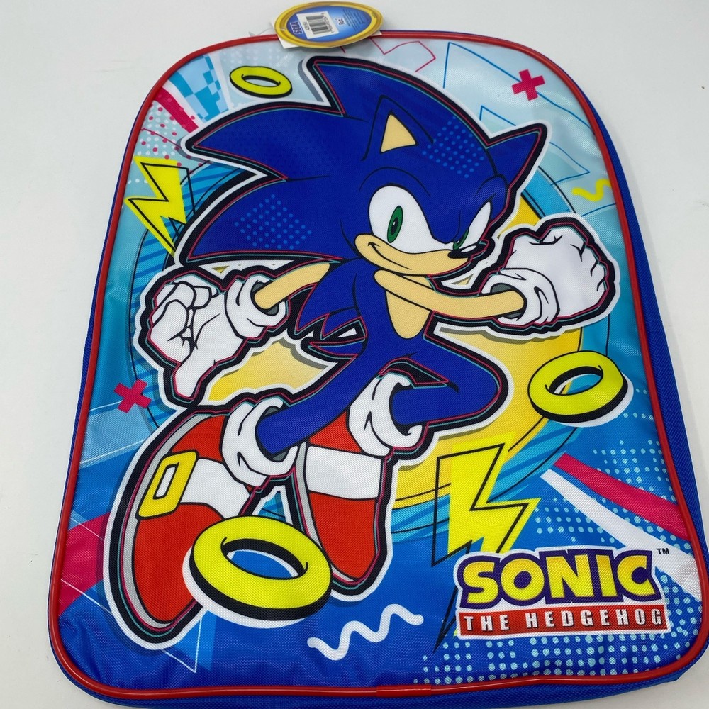 SEGA Sonic the Hedgehog Kids Backpack by Ruz - Blue/Multicolor, 15-Inch