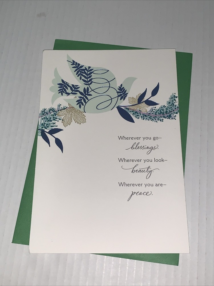 Hallmark New Year Greeting Card with Mint Dove Design Wishing Peace and Blessings-image