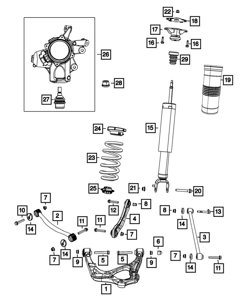 Genuine Mopar Suspension Shock Absorber Kit Right 68536189AB
