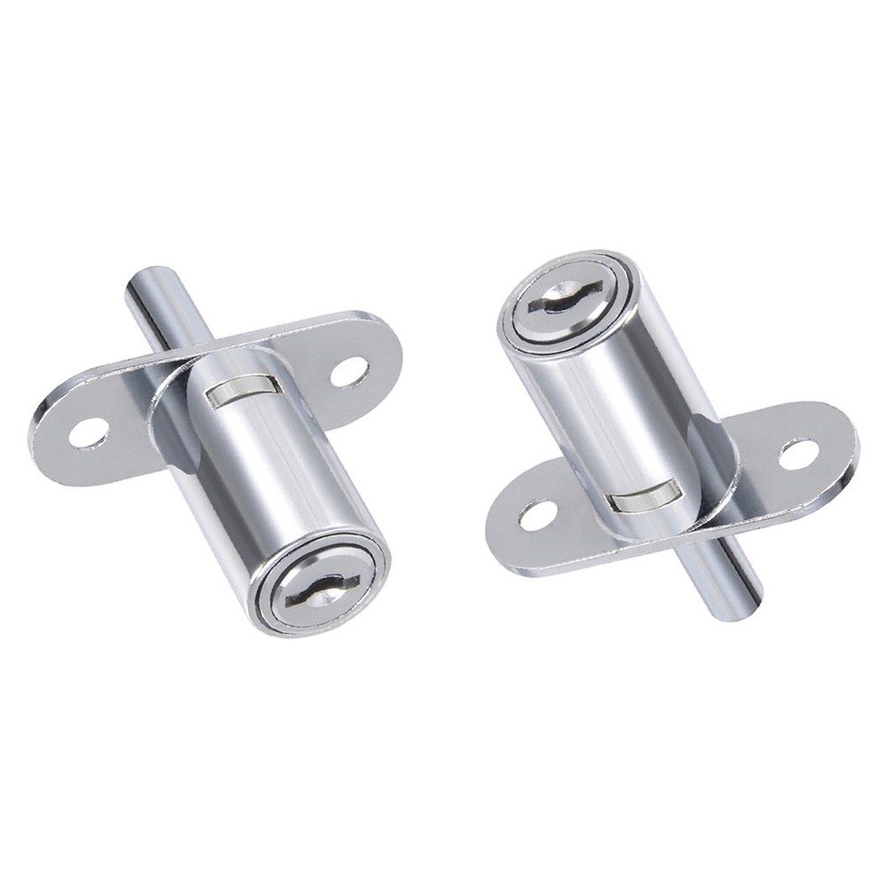 2pcs, Push Plunger Lock 19mm x 32mm Cylinder Zinc Alloy Keyed Alike