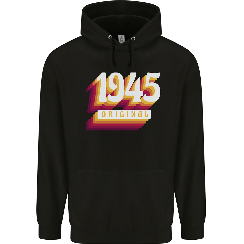 Retro 80th Birthday Original 1945 Mens 80% Cotton Hoodie