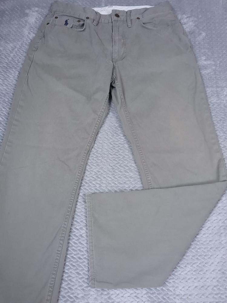 Vtg. Polo Ralph Lauren Pants Men's Size 34x32 Gray Authentic Dungeries Chino