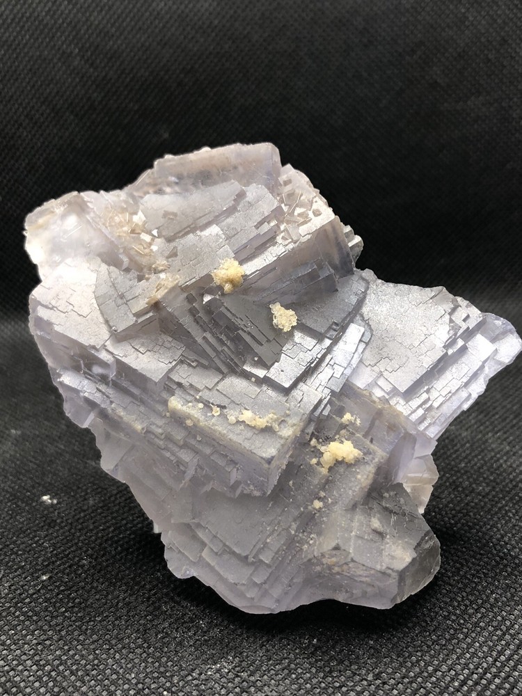 Stunning Fluorite QR Code Cluster with Calcite Specimen