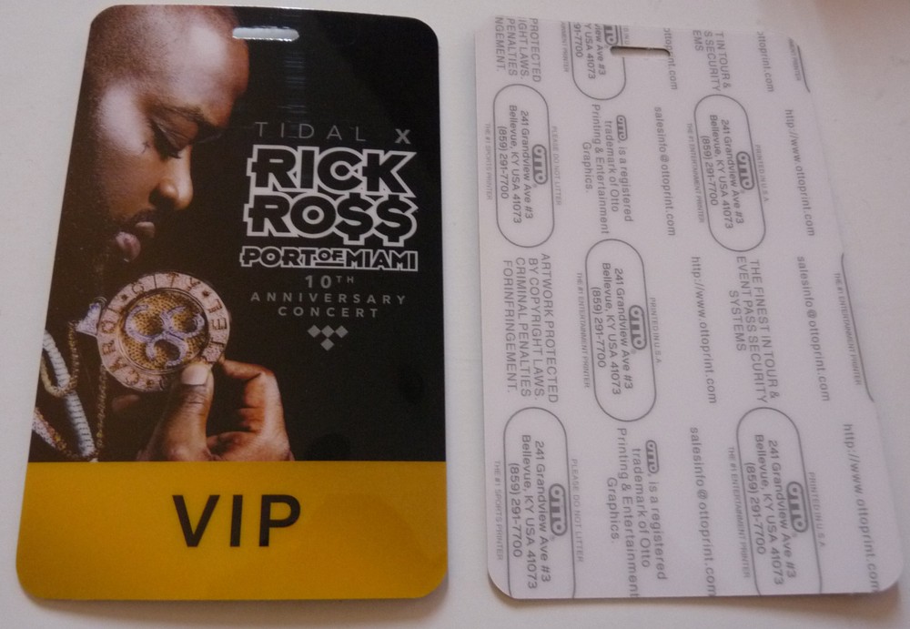 Rick Ross Port Of Miami 2006 Concert VIP Tour Backstage Pass Laminate D2