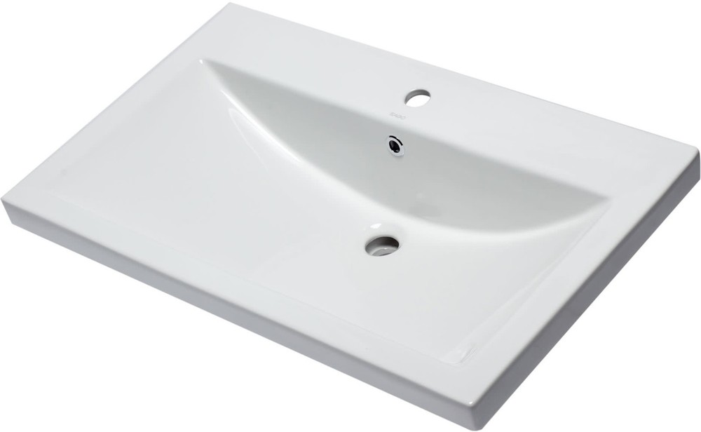 Eago BH001 31.5 Inch White Drop-In Bathroom Sink with Overflow