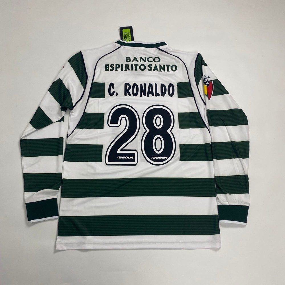 Sporting 02/03 Home Jersey Long Sleeve – Ronaldo #28
