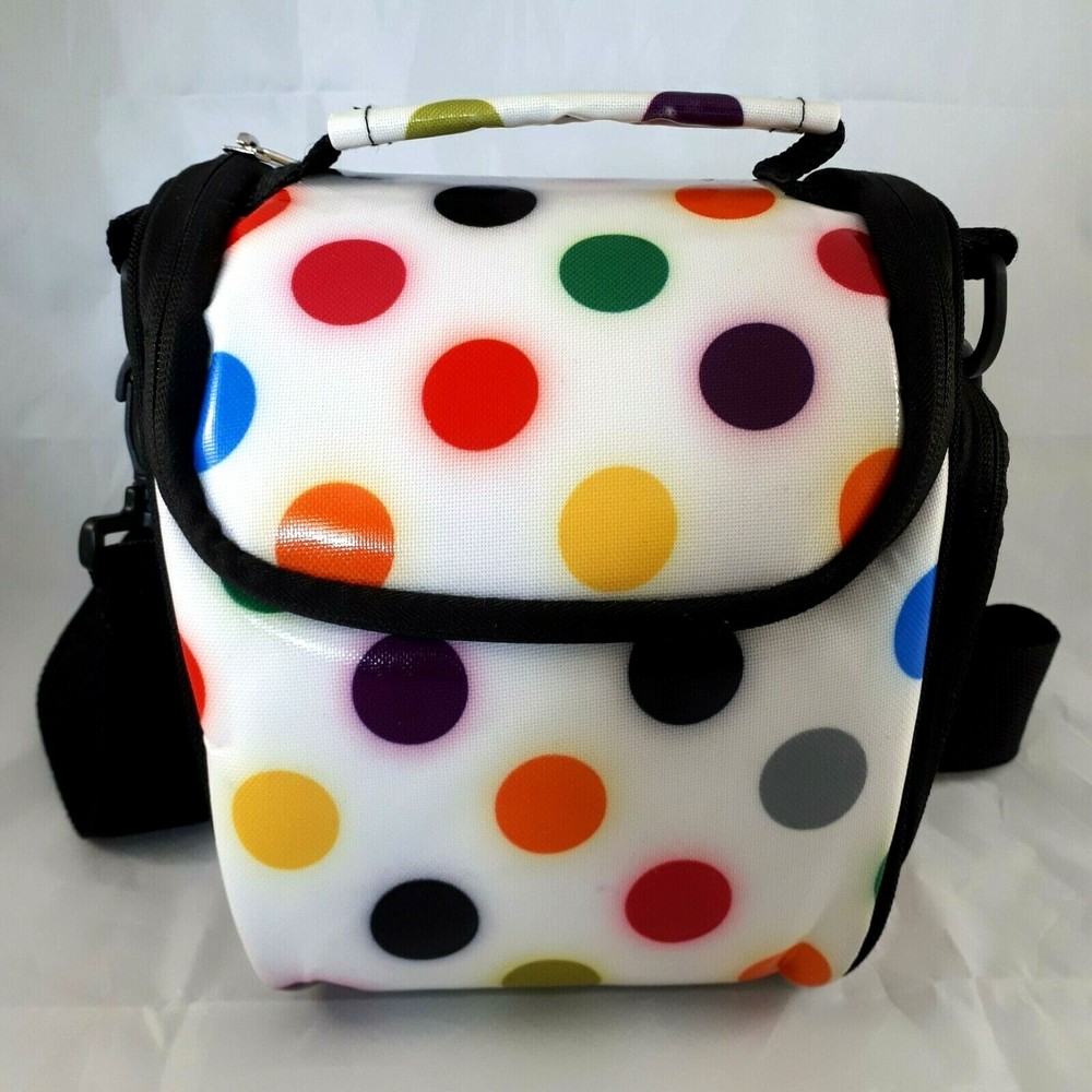 Studio C SLR Camera Carrying Case Multicolor Polka Dot Weather Resistant Pockets