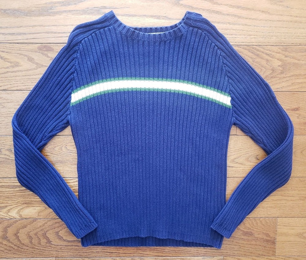Y2K The North Face Sweater Mens Medium A5 Series Knit Crew Neck Navy Vintage