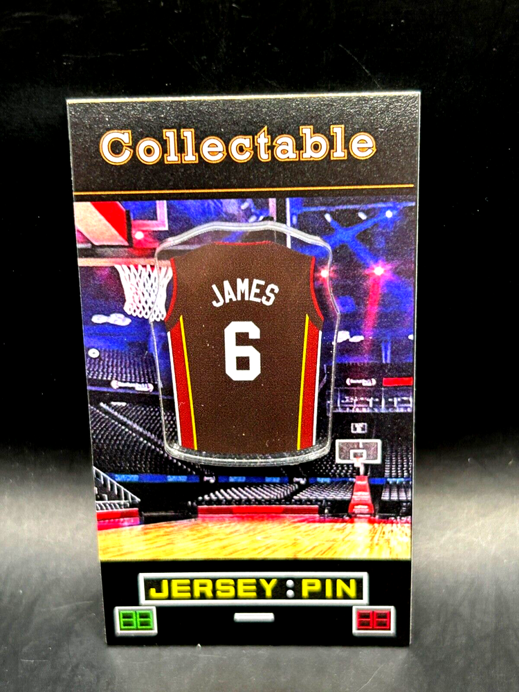 Retro Miami Heat LeBron James Jersey Lapel Pin Collectible with Free Shipping