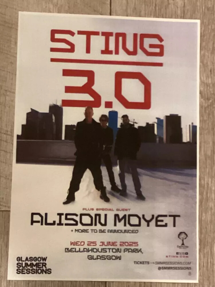 Sting - Glasgow june 2025 live music show tour memorabilia - concert gig poster