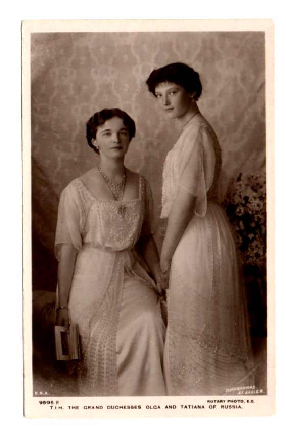 Vintage Postcard Grand Duchesses Olga Tatiana Romanov Family Royalty Russia Rare