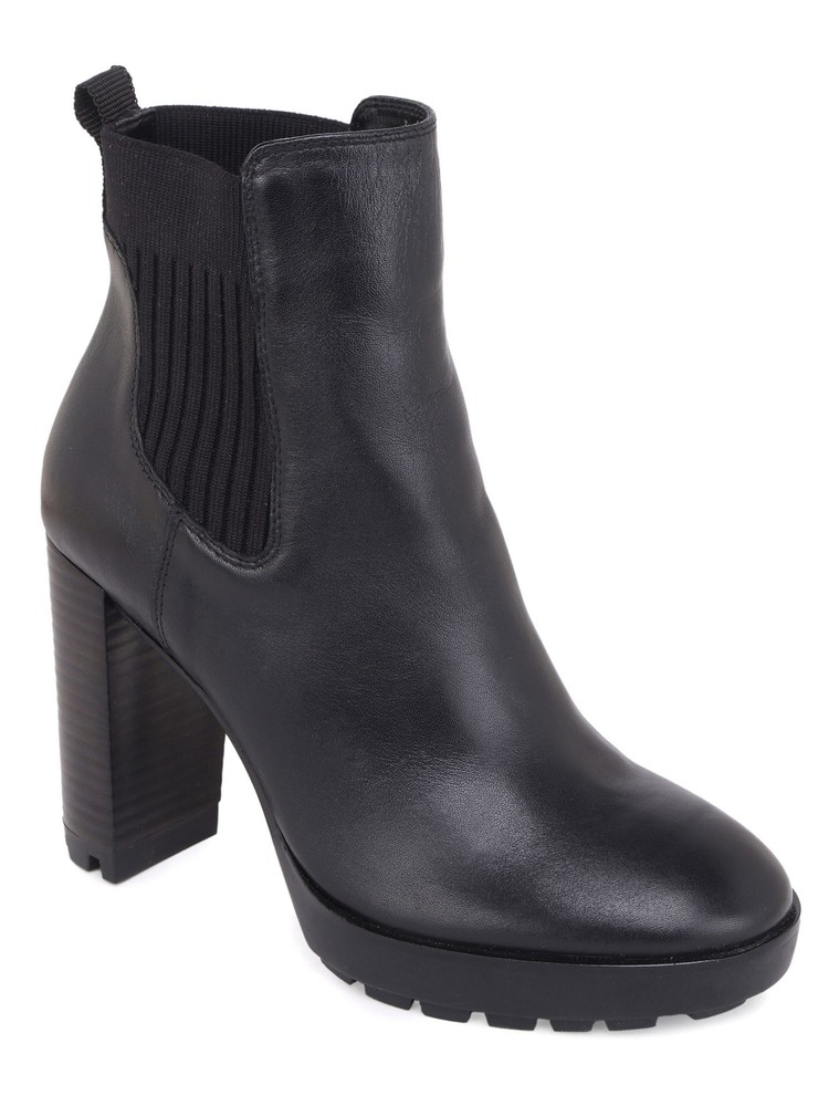 KENNETH COLE NEW YORK Womens Black Junne Toe Block Heel Leather Heeled Boots 9.5