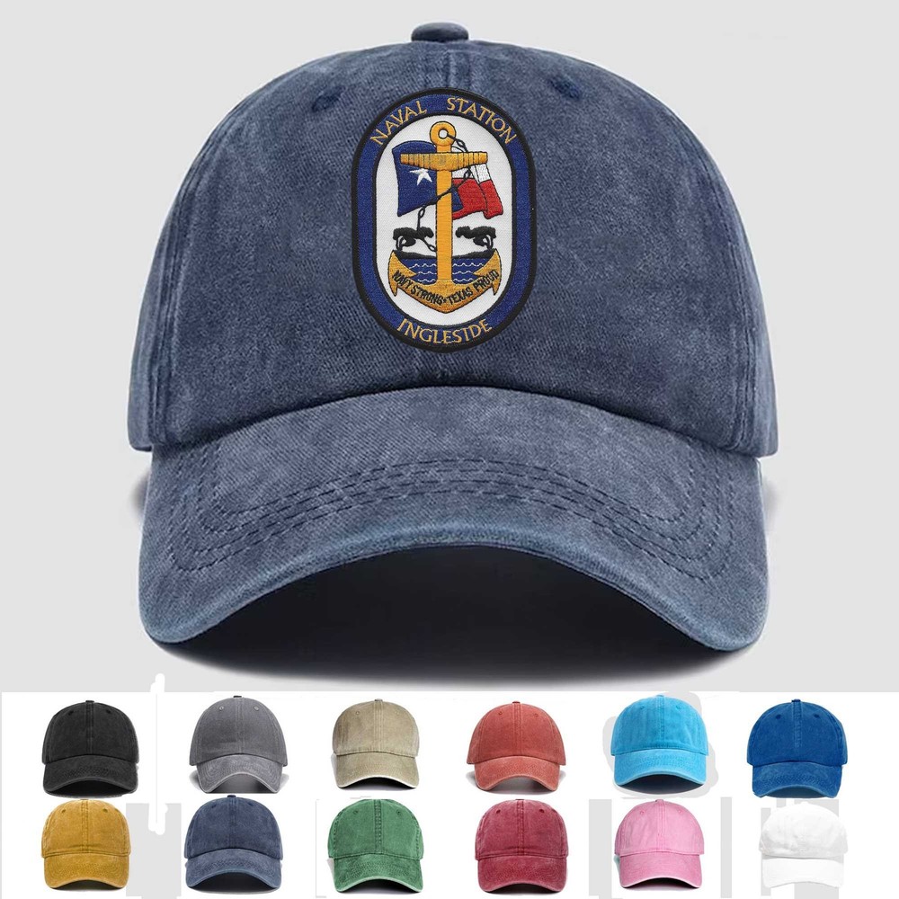 Custom Embroidered Hat Naval Station Ingleside Texas, Veteran Cap, Trucker Hat