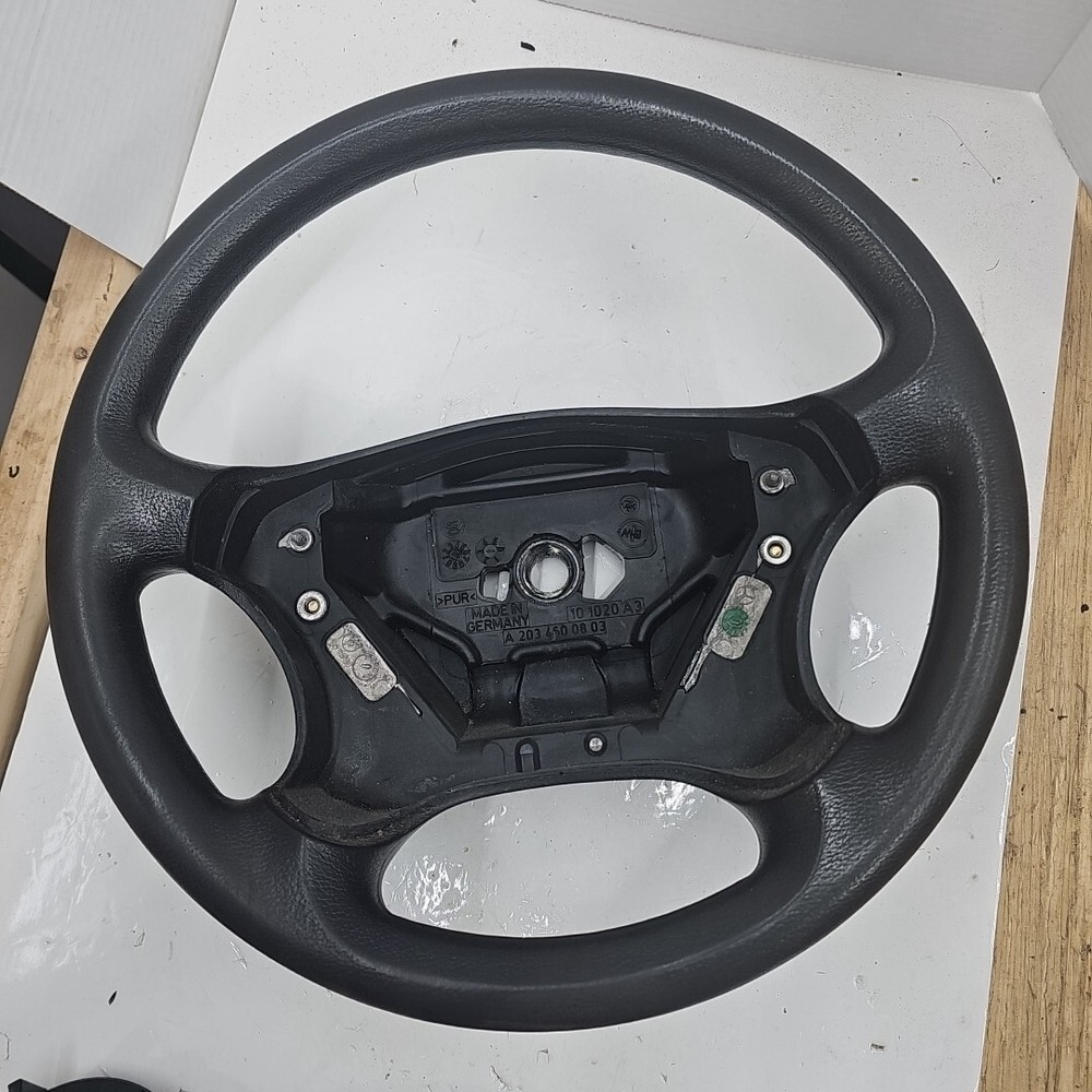2001-04 Mercedes W203 C230 C240 4 Spoke Steering Wheel Black OEM FREE SHIPPING