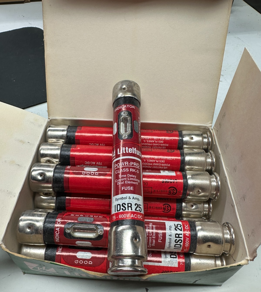 [BOX OF 10] Littelfuse IDSR25 25Amp (25A) IDSR 600V Time-Delay Fuse