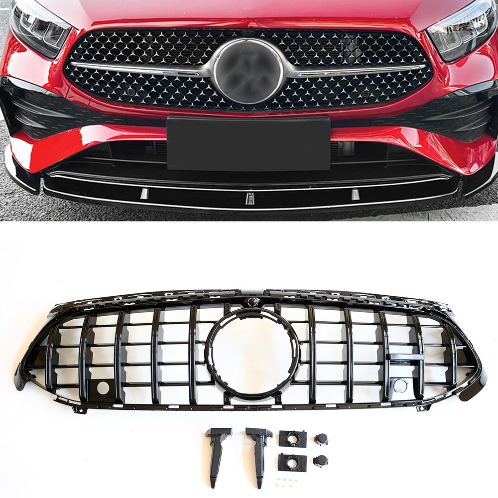 Car Front Bumper Grille For Benz A Class W177 A180 A200 A35 2023-2024 Black