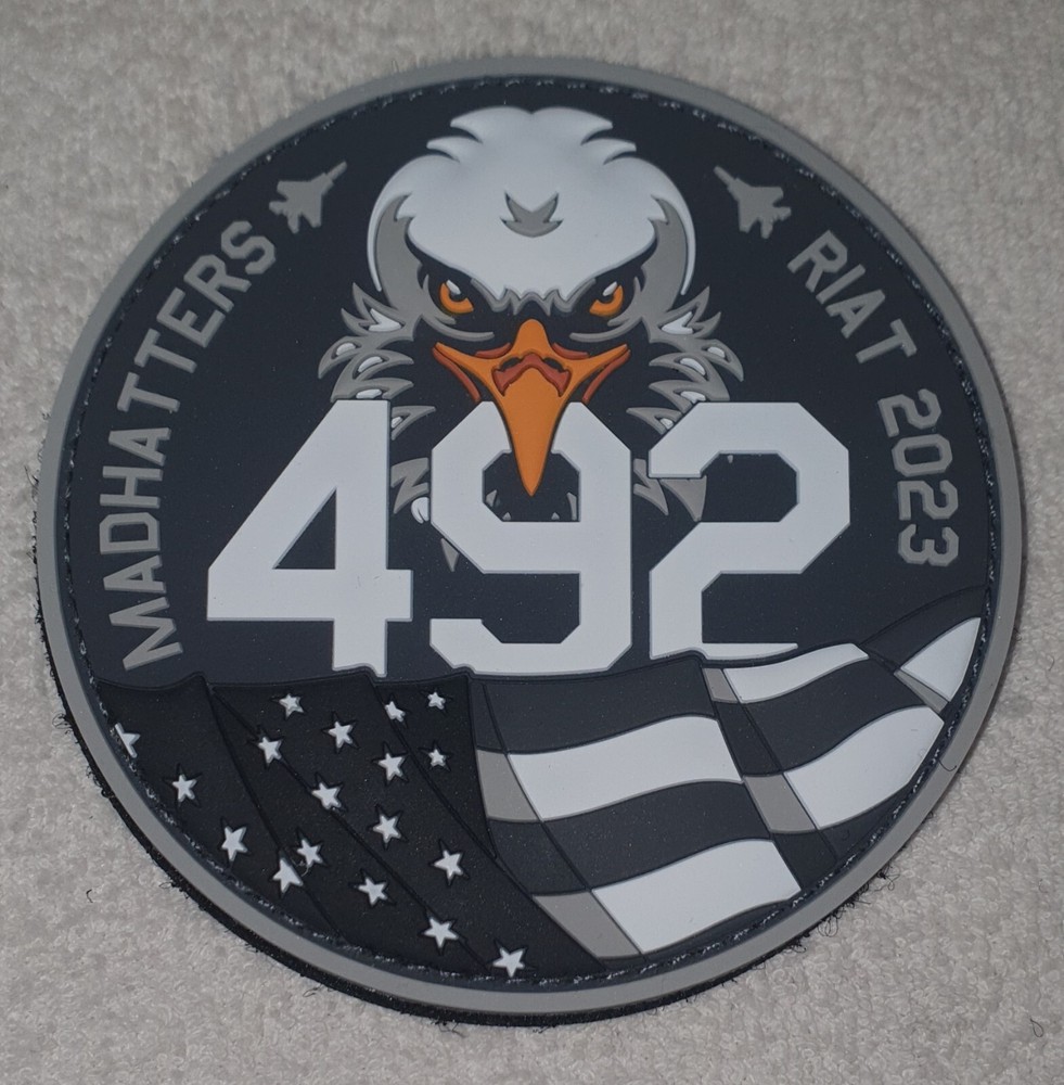 USAF LAKENHEATH  AIRFORCE  F 15 MADHATTERS 492 SQN  RIAT 2023  #4  PVC PATCH