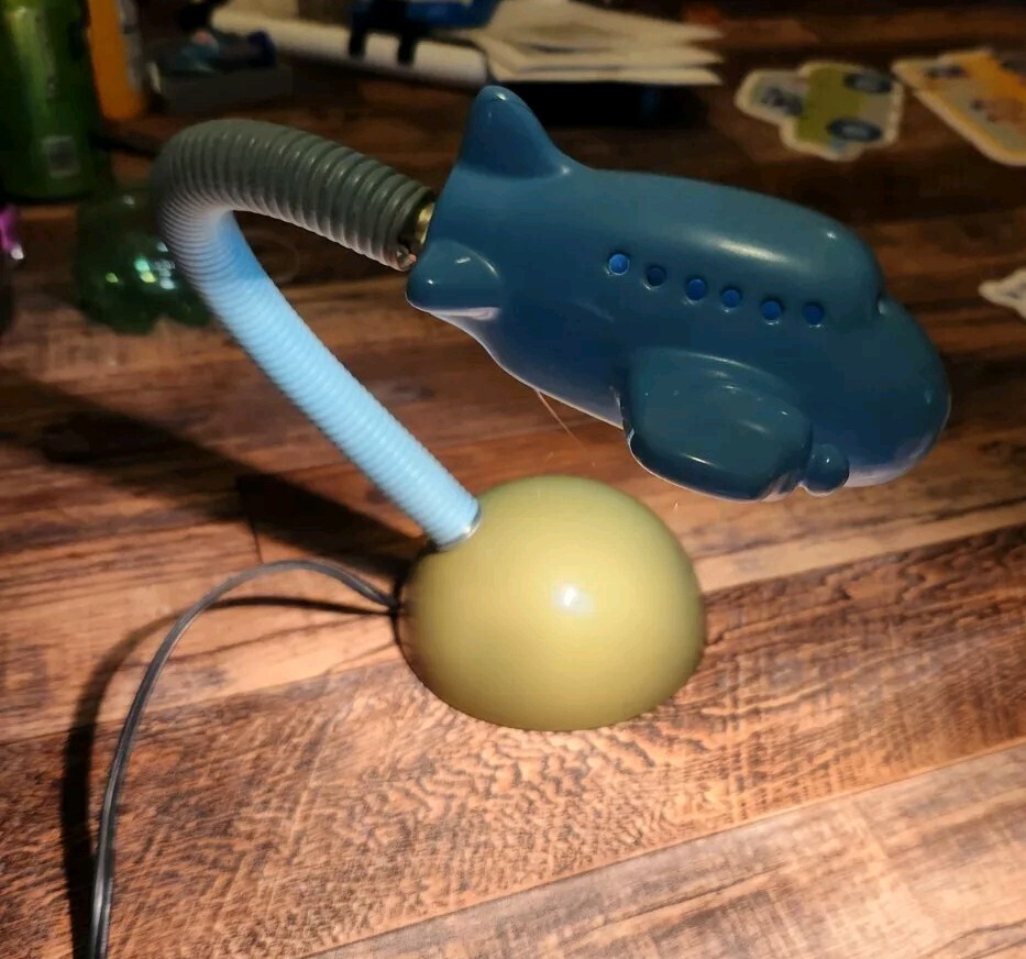 Vintage Aqua Teal Gooseneck Airplane Lamp - Working!