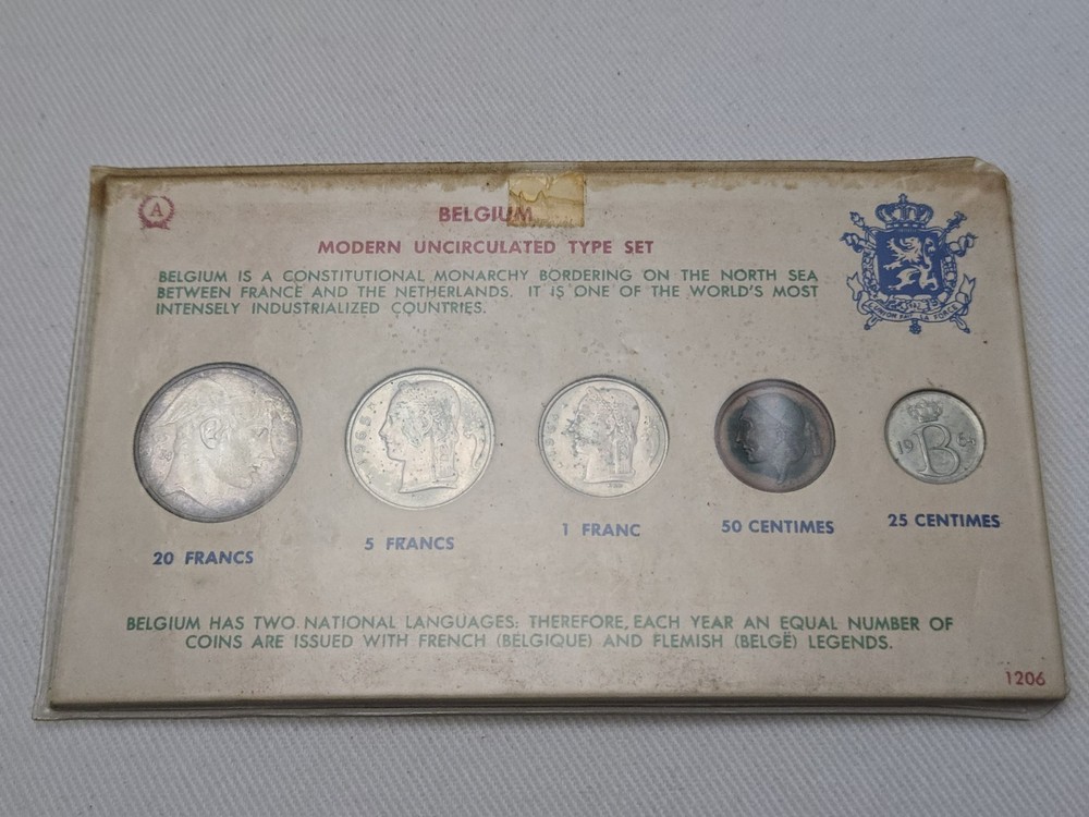 1950s Belgium Modern Uncirculated Type Set with Silver Coins