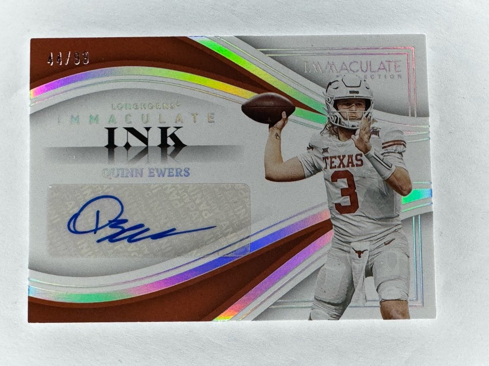 2023 Panini Immaculate Collegiate Quinn Ewers Immaculate Ink #II-QE /99 Autograph Rookie Card