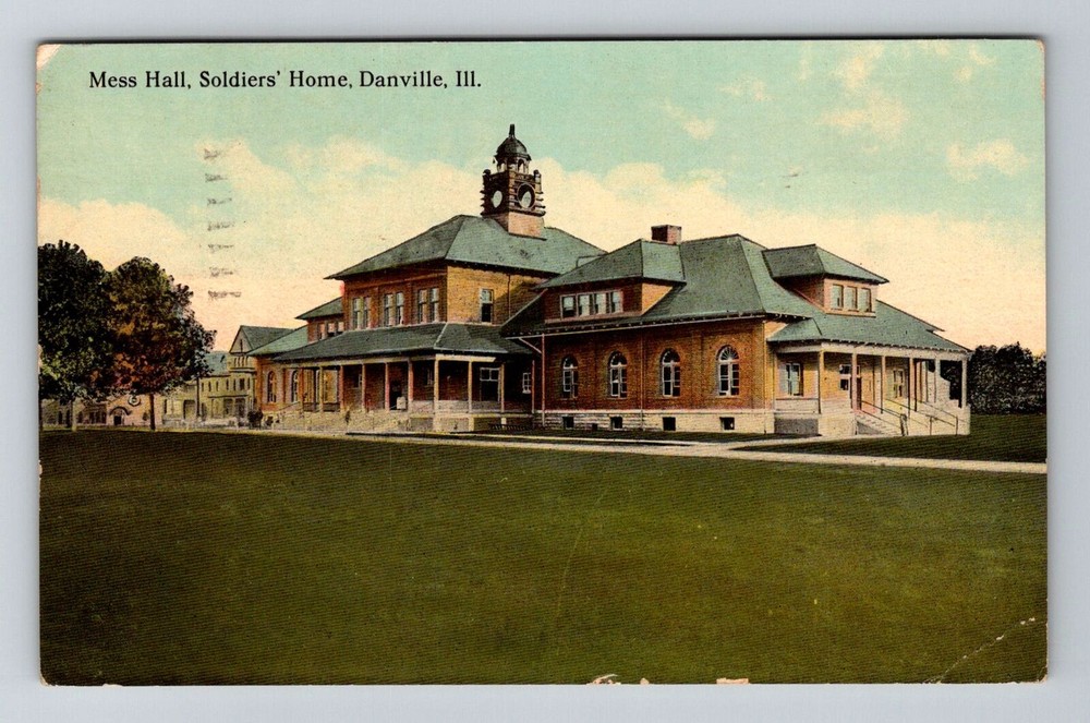 Vintage Soldiers Home Mess Hall Postcard Danville Illinois  