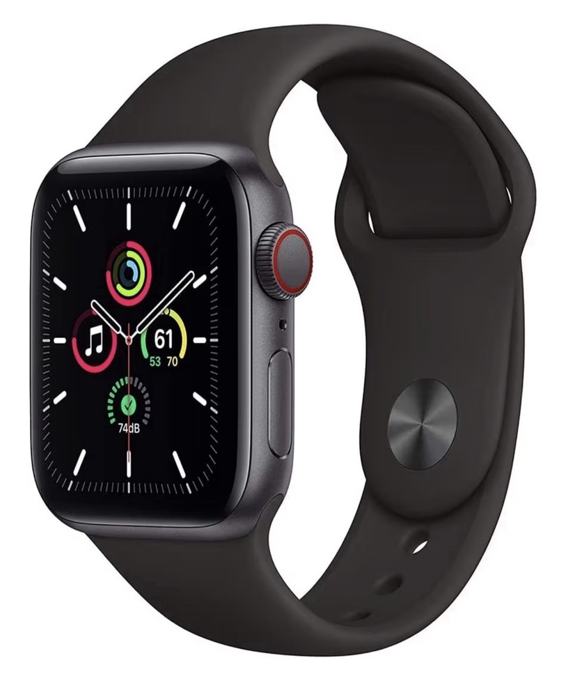 Apple Watch SE GPS 44mm Aluminum Space Gray  Black Sport Band