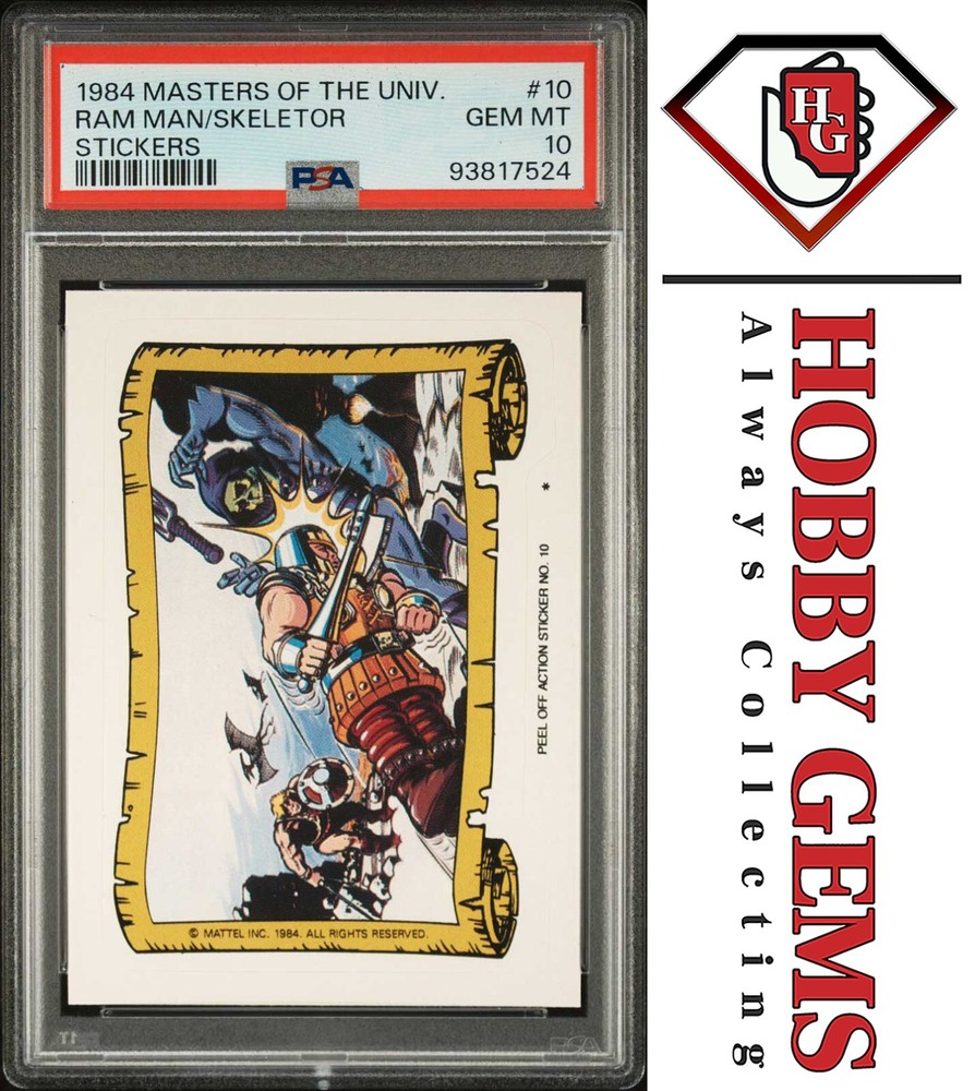 HE-MAN RAM MAN SKELETOR 1984 MOTU Sticker #10 PSA 10 C4 Graded