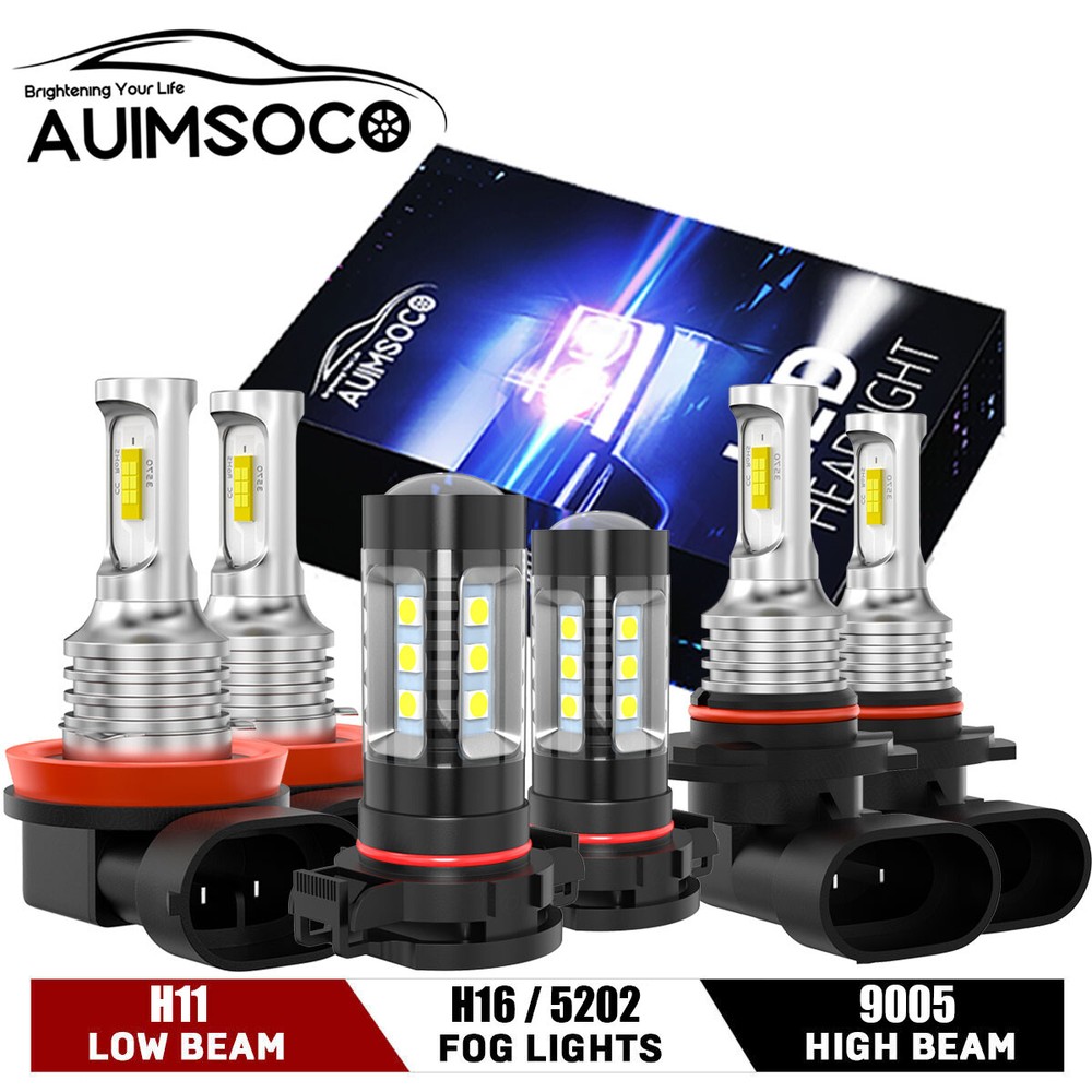 For Chevy Suburban Tahoe 2007-2014 - 6x LED Headlight Fog Light Bulbs COB Kit