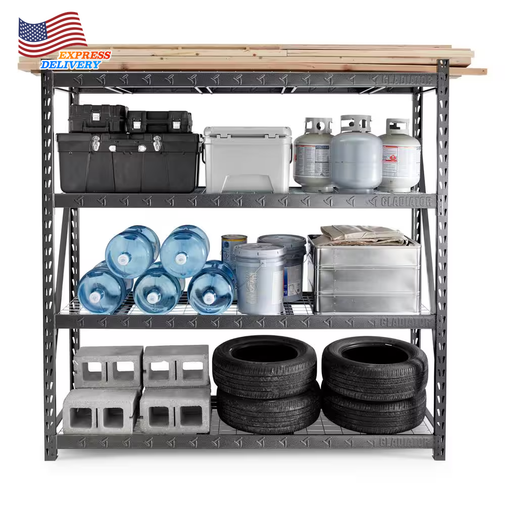 4-Tier Heavy Duty Welded Steel Garage Storage Shelving Unit FREE SHIPPING USA