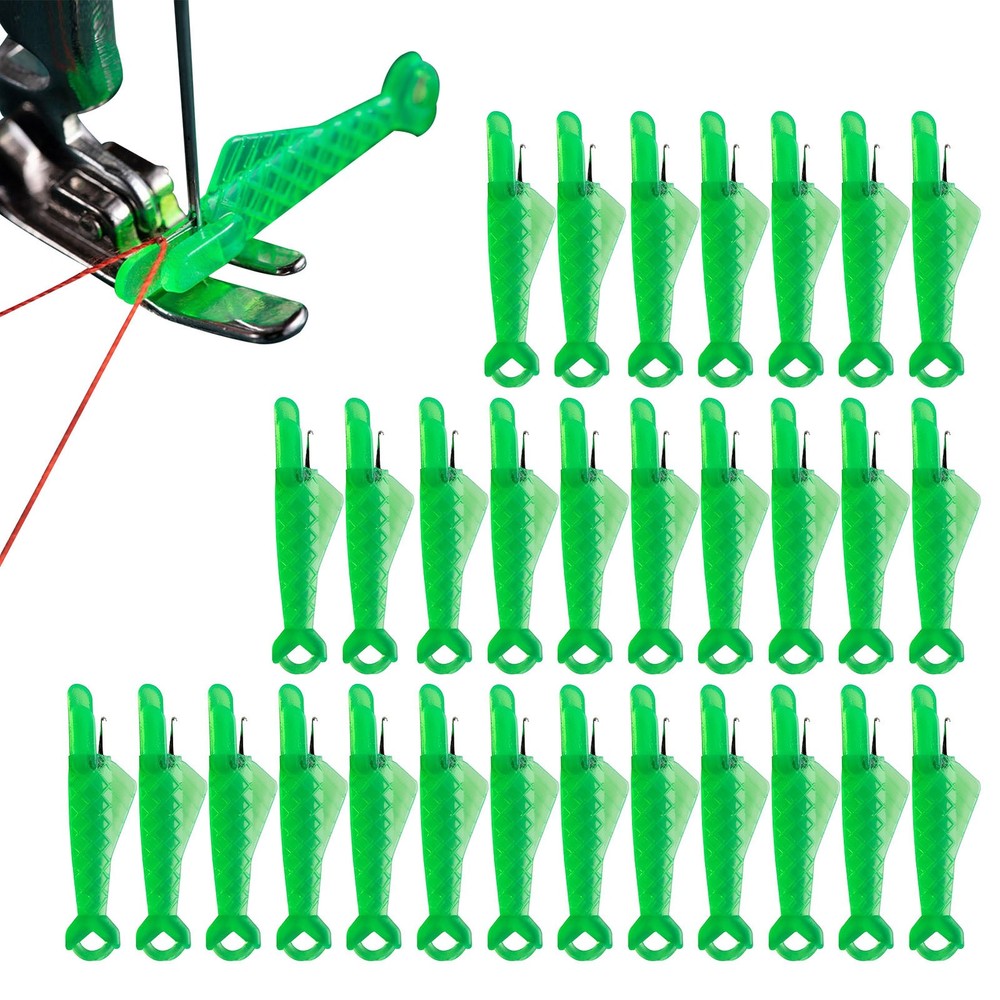 30-Piece Automatic Fish-Type Sewing Needle Threader for Embroidery Floss & Machines  