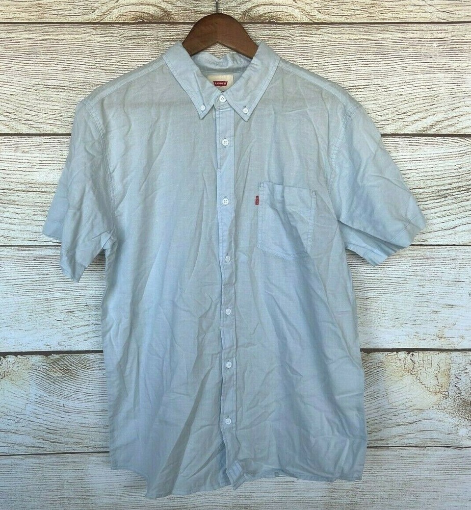 Levi's Shirt Mens Size Medium Skyway Blue Thin Lightweight Button Down New