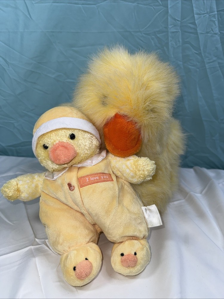 Lot Of 2 Ducks Carters Stuffed Plush Yellow Duck Rattle   Toy 9