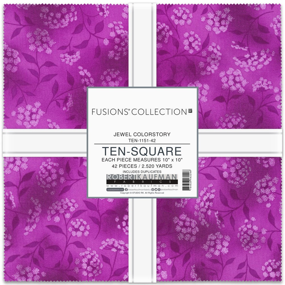 Fusions Jewel Ten Square 42 10-inch Squares Layer Cake Fabrics TEN-1151-42
