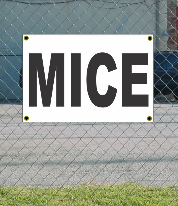 2x3 MICE Black & White Banner Sign – New Affordable Size & Price with Free Shipping Included