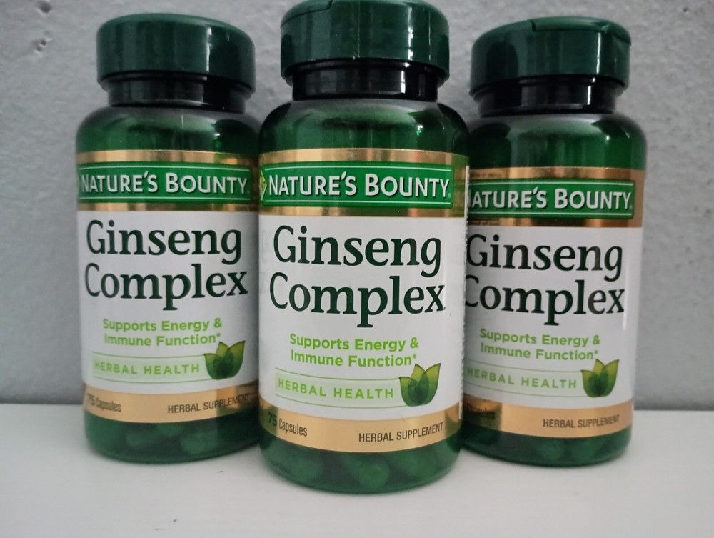 Nature's Bounty® Ginseng Complex Herbal Health Capsules 75 count (3 Pack)