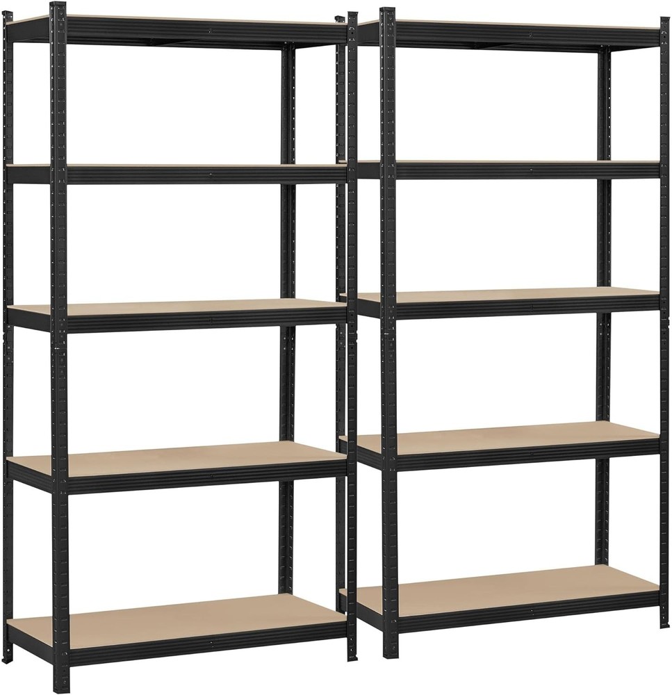 2pcs 5 Tier Shelf Garage Steel Metal Storage Adjustable Rack Organizer Unit 59