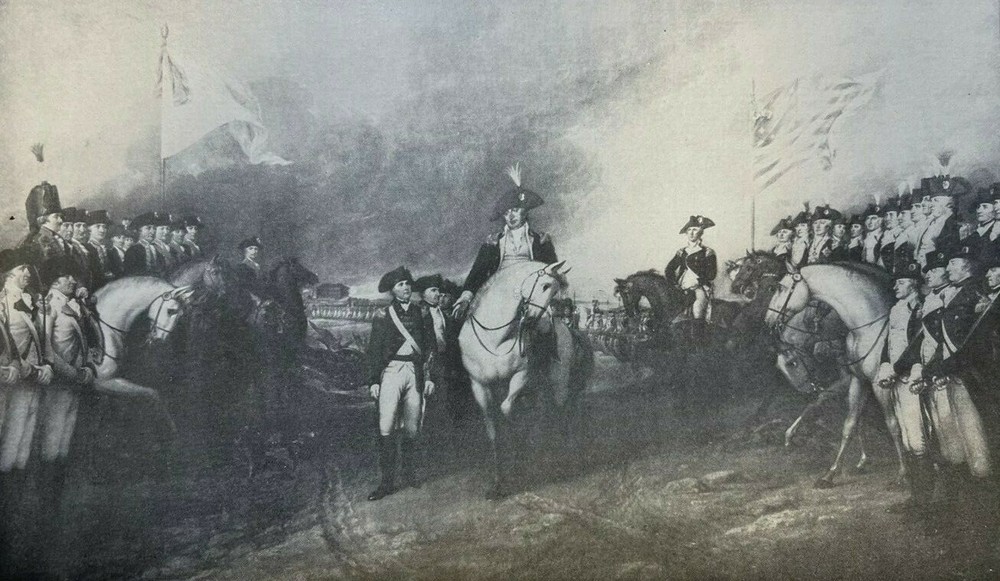 1908 Vintage Magazine Illustration Surrender of Lord Cornwallis at Yorktown