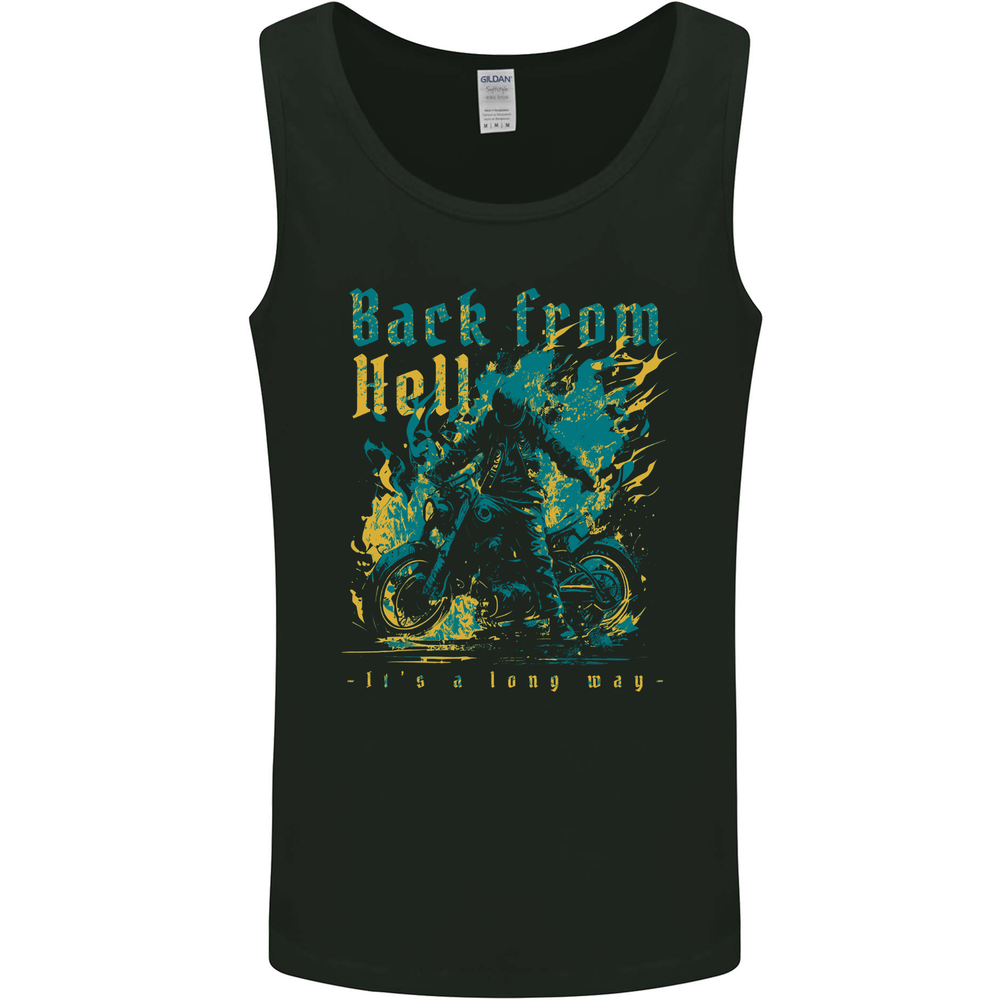 Back From Hell Biker Motorcycle Motorbike Mens Vest Tank Top