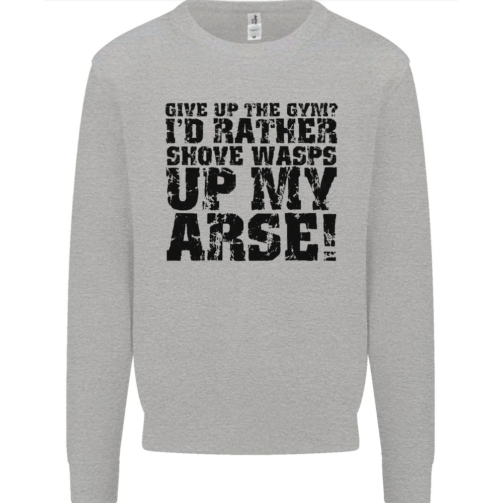 Give up the Gym? Funny Training Top Fitness Mens Sweatshirt Jumper