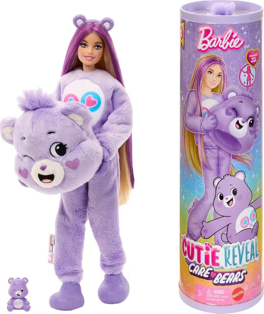 Barbie Cutie Reveal Care Bears Series Share Bear Fashion Doll & 10 Surprises New