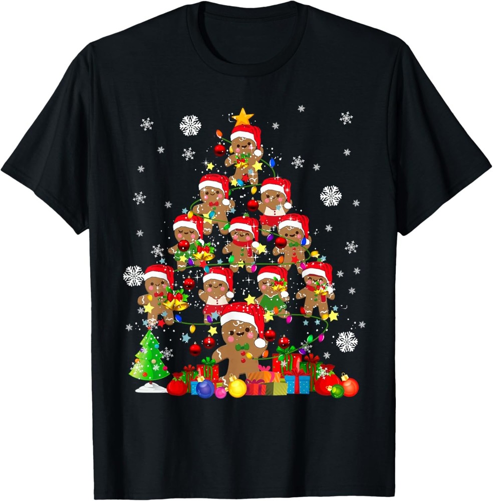 Christmas Tree Gingerbread Christmas Santa T-Shirt