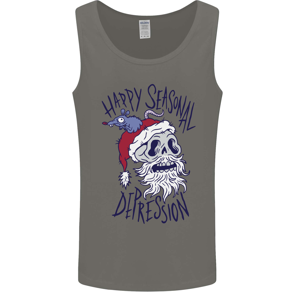Christmas Bah Humbug Skull Scrouge Mens Vest Tank Top