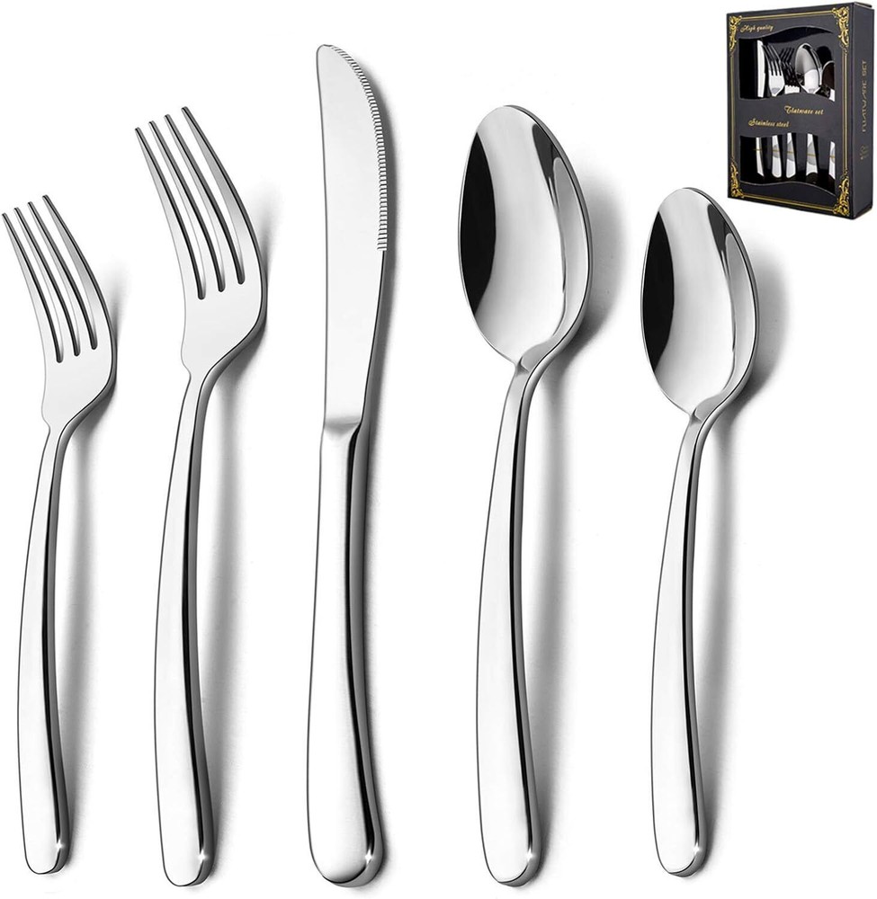 40-Piece Heavy Duty Silverware Set,HaWare Stainless Steel Solid Flatware Cutlery