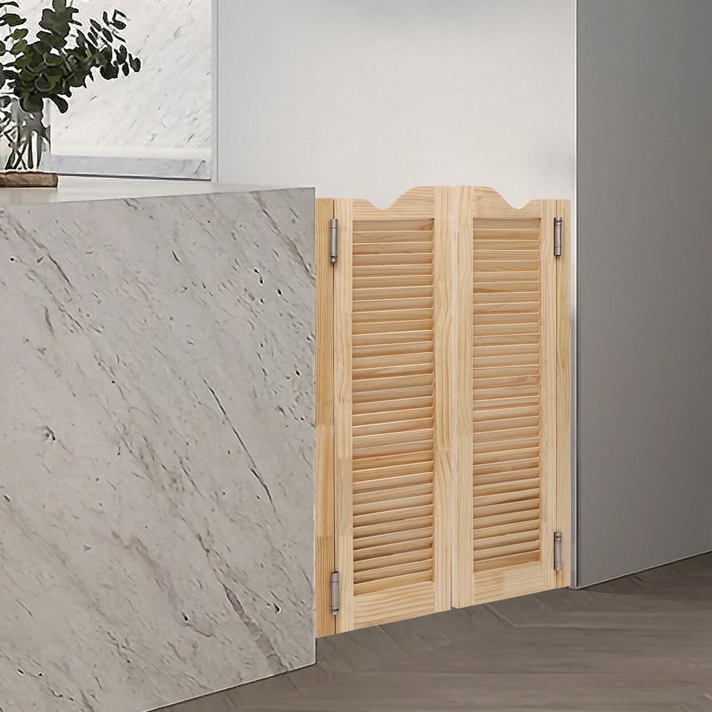 Wood Color Swinging Door Double Half Door Double-hinged Caf?? Door With Hinges