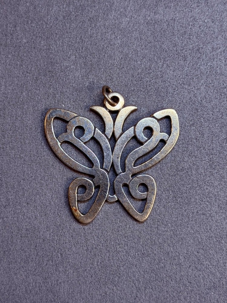 VINTAGE RETIRED James Avery Sterling Silver LARGE XL Butterfly Necklace Pendant