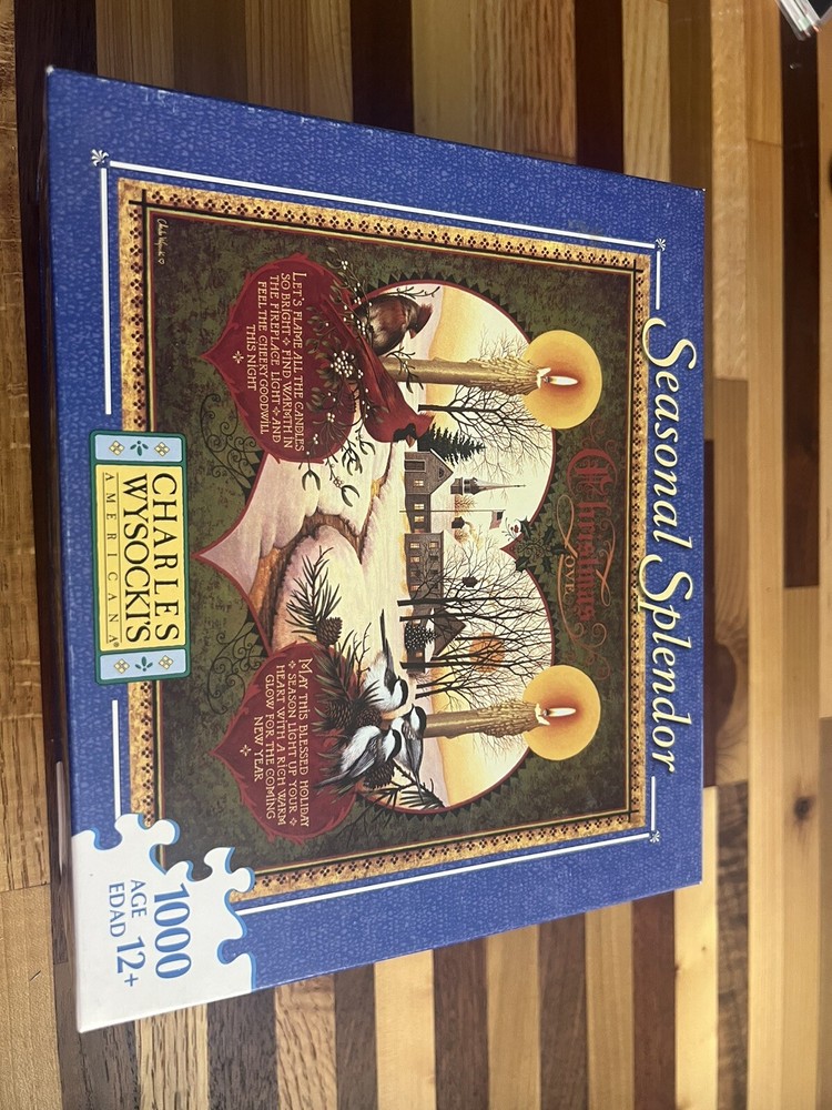 Seasonal Splendor Charles Wysocki Country Church Christmas Puzzle SEALED-image