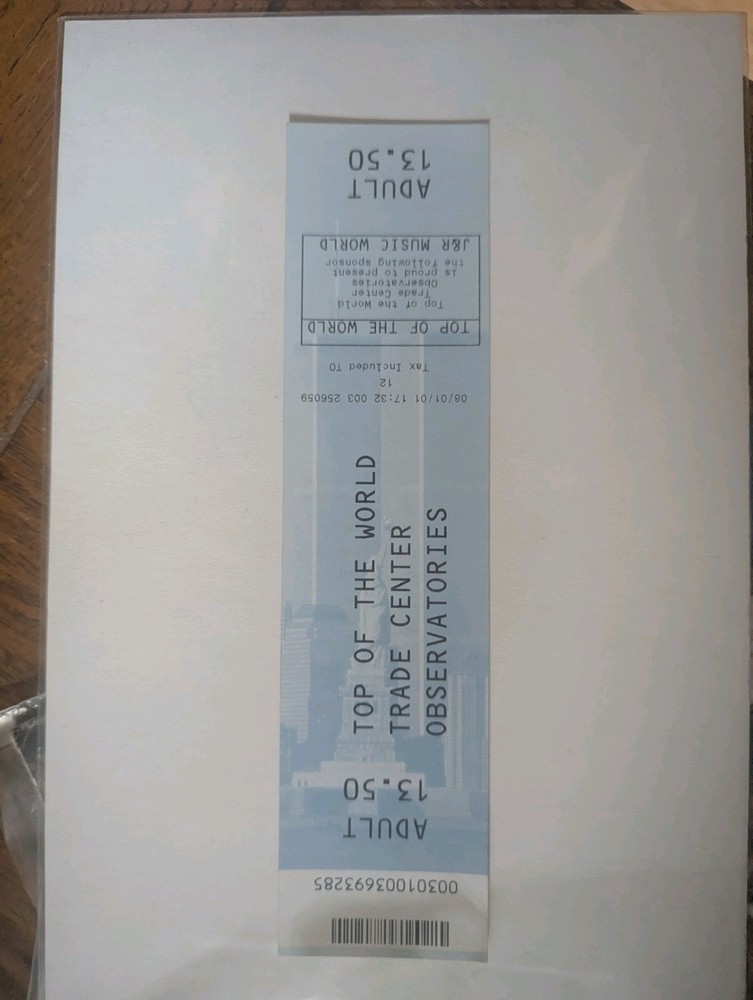 9/11 Top Of The World Trade Center Observatories 08/01/01 Ticket